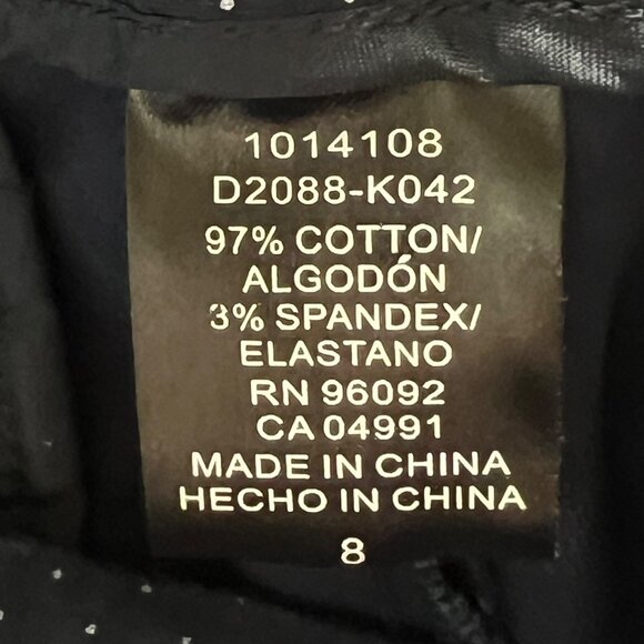 Hilary Radley Women's Navy Polka Dot Stretch Cotton Cropped Pants Size 8 - Picture 6 of 10